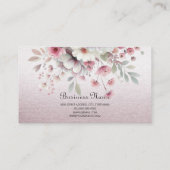 ピンクモダンホワイトフローラ名刺 名刺 (裏面)