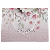 ピンクモダンホワイトフローラ抱き枕 ラージペーパーバッグ (正面)