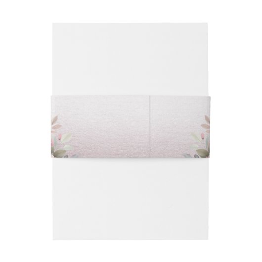 ピンクモダンホワイトフローラ招待状用帯 招待状ベリーバンド (裏面例)