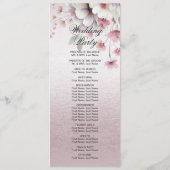ピンクモダンホワイトフローラ結婚式 プログラム (裏面)