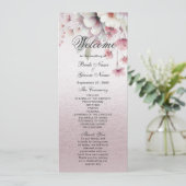 ピンクモダンホワイトフローラ結婚式 プログラム (スタンド正面)