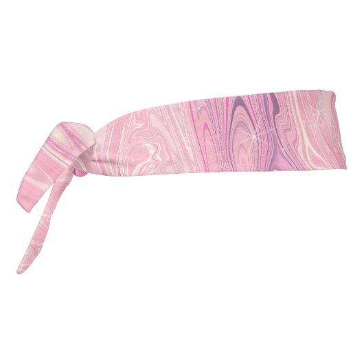 ピンクモダンホワイトマーブリング絵を描抽象デザイン タイヘッドバンド (回転270)