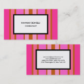 ピンクモダンホワイトミニマルフェミニンプロフェッショナル 名刺 (正面/裏面)