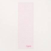 ピンクモダンホワイトモノグラ市松模様にムエクササイズ ヨガマット (正面)