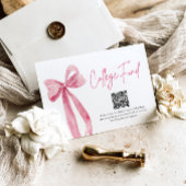 ピンクモダンボウQRコード大学基金卒業 エンクロージャーカード