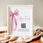 ピンクモダンボウQRコード大学基金卒業 ポスター