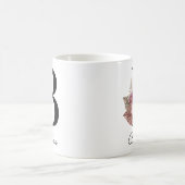 ピンクモダンボホガーリーフローライニシャルBコーヒーマグ コーヒーマグカップ (中央)