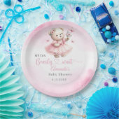 ピンクモダンボホテディベア女の子の赤ちゃんシャワー ペーパープレート (パーティー)