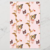 ピンクモダンボホバタフライガールベビーシャワー (裏面)