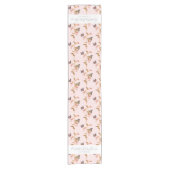 ピンクモダンボホバタフライガールベビーシャワー ショートテーブルランナー (正面)