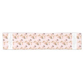 ピンクモダンボホバタフライガールベビーシャワー ショートテーブルランナー (横)