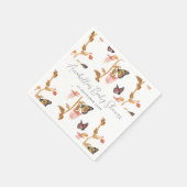 ピンクモダンボホバタフライガールベビーシャワー スタンダードカクテルナプキン (角)