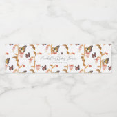 ピンクモダンボホバタフライガールベビーシャワー ペットボトルラベル (シングルラベル)