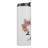 ピンクモダンボホフローライニシャルA タンブラー (回転左)