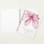 ピンクモダンマグノリア水彩画フェミニン業 プランナー手帳 (ディスプレー)