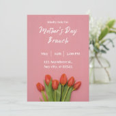 ピンクモダンマザーズデイパーティの招待状 招待状 (スタンド正面)
