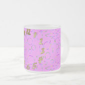 ピンクモダンマゼンタのマグカップのループ フロストグラスマグカップ (正面右)