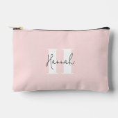 ピンクモダンミニマモノグラムのリスト アクセサリーポーチ (正面)