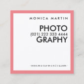 ピンクモダンミニマリストカード スクエア名刺 (正面)