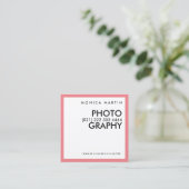 ピンクモダンミニマリストカード スクエア名刺 (スタンド正面)