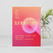 ピンクモダンミニマリスト夏パーティの招待状 (スタンド正面)