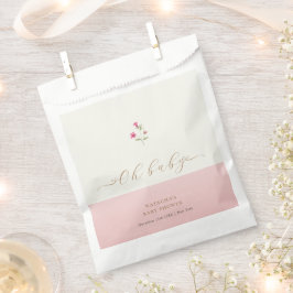 ピンクモダンミニマリスト野花ベビーシャワー フェイバーバッグ