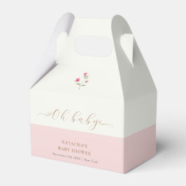 ピンクモダンミニマリスト野花ベビーシャワー フェイバーボックス