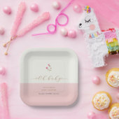 ピンクモダンミニマリスト野花ベビーシャワー ペーパープレート (パーティー)