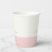ピンクモダンミニマリスト野花ベビーシャワー 紙コップ (右)
