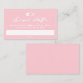 ピンクモダンミニマルおむつラッフルチケット エンクロージャーカード (正面/裏面)