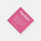 ピンクモダンミニマルおもしろいファクト誕生日年 スタンダードカクテルナプキン (角)