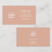 ピンクモダンミニマルのロゴのご注文ありがとうございます 名刺 (正面/裏面)