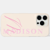 ピンクモダンミニマルイニシャルモノグラム Case-Mate iPhoneケース (裏面 (横))