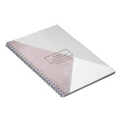 ピンクモダンミニマルオリーブ幾何学模様スパイラルフォト ノートブック (右側)