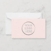 ピンクモダンミニマルスモールビジネスサンキュー ノートカード (裏面)