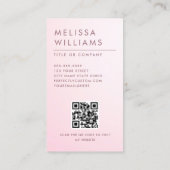 ピンクモダンミニマルプロフェッショナル垂直 名刺 (裏面)