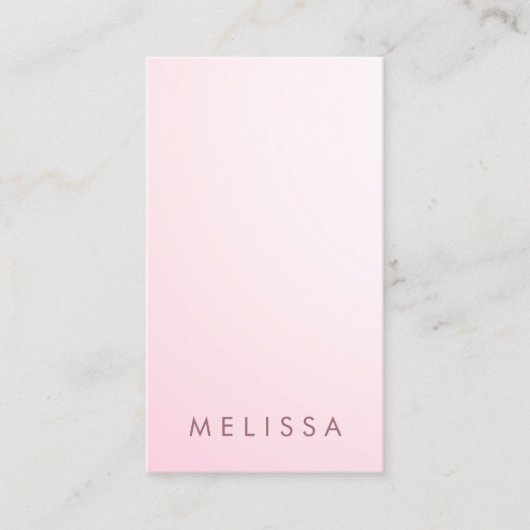 ピンクモダンミニマルプロフェッショナル垂直 名刺 (正面)