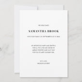 ピンクモダンミニマル写真誕生ベビー 案内状 (裏面)