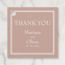 ピンクモダンミニマル結婚式の引き出物ラベル フェイバータグ