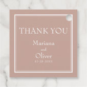 ピンクモダンミニマル結婚式の引き出物ラベル フェイバータグ (裏面)