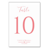 ピンクモダンミニマ結婚リストのテーブル番号 テーブルナンバー (裏面)