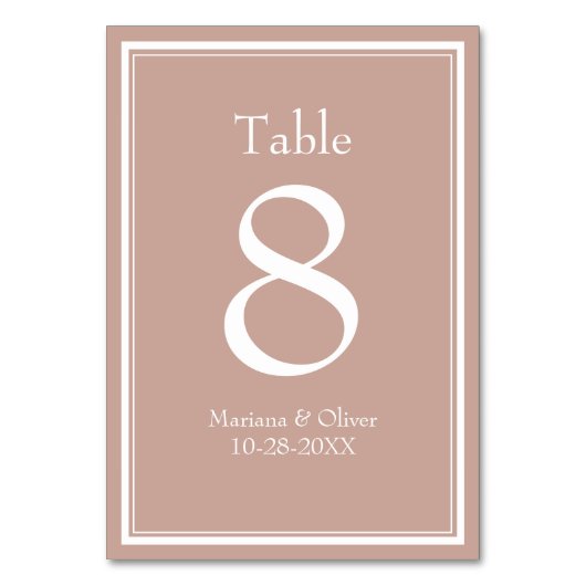 ピンクモダンミニマ結婚リスト テーブルナンバー (正面)