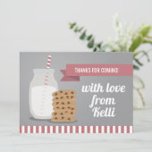 ピンクモダンミルクとクッキーストライプのありがとう サンキューカード (スタンド正面)