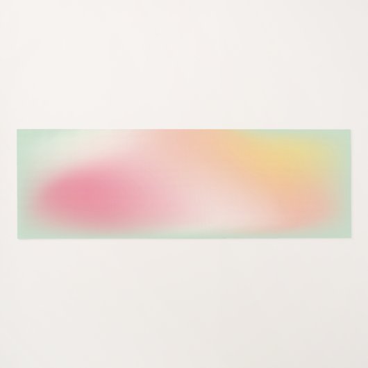 ピンクモダンミントパステルグラデーショングラディエントフィットネス ヨガマット (裏面(横))