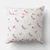 ピンクモダンムーンスターズMardi Grasマスクピロー クッション (正面)