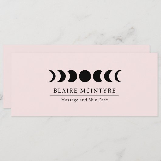 ピンクモダンムーンフェイズエレガントギフト証書 (正面/裏面)