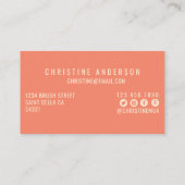 ピンクモダンメイクアップアーティスト美しいプロフェッショナル 名刺 (裏面)