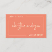ピンクモダンメイクアップアーティスト美しいプロフェッショナル 名刺 (正面)
