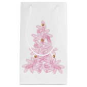 ピンクモダンメリークリスマスツリー スモールペーパーバッグ (正面)