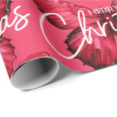 ピンクモダンメリークリスマス ラッピングペーパー (ロールコーナー)